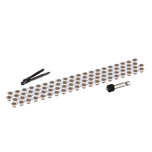 Collated Cortex - 9.3 m² Elements English Walnut™ (350 screws, 400 plugs, 3 bits)