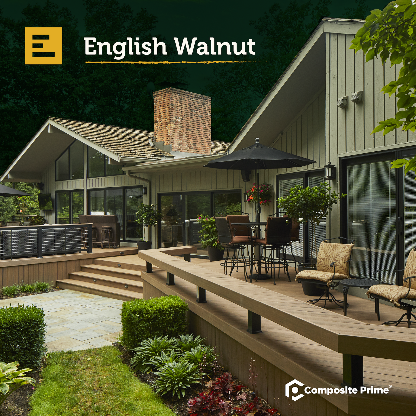 Elements Deck Board - Square Shouldered - 25 X 89 X 4880 (mm) - Weathered Teak