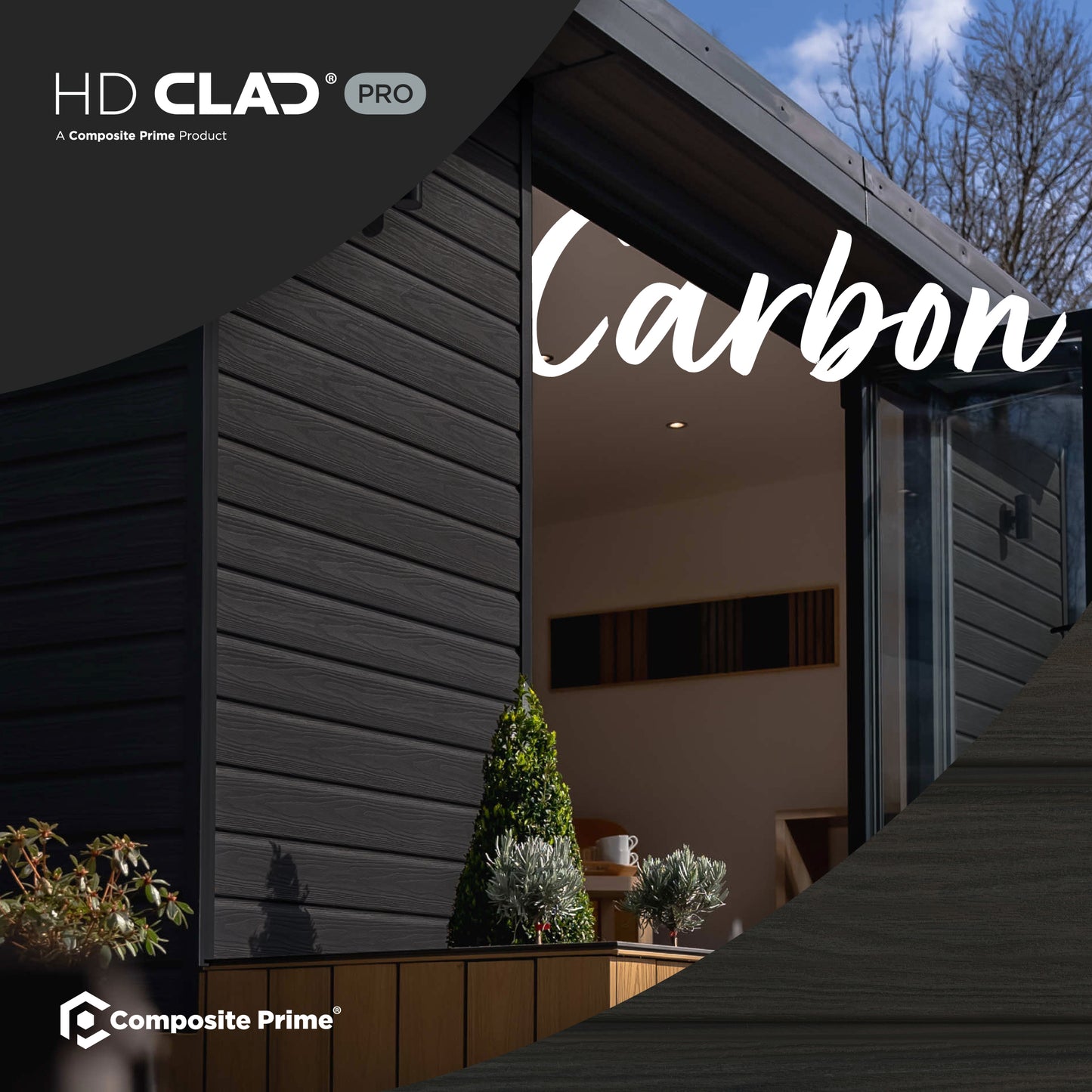 HD Clad Pro Carbon Cladding Board - 22x136x3600 (mm) FSC 100%