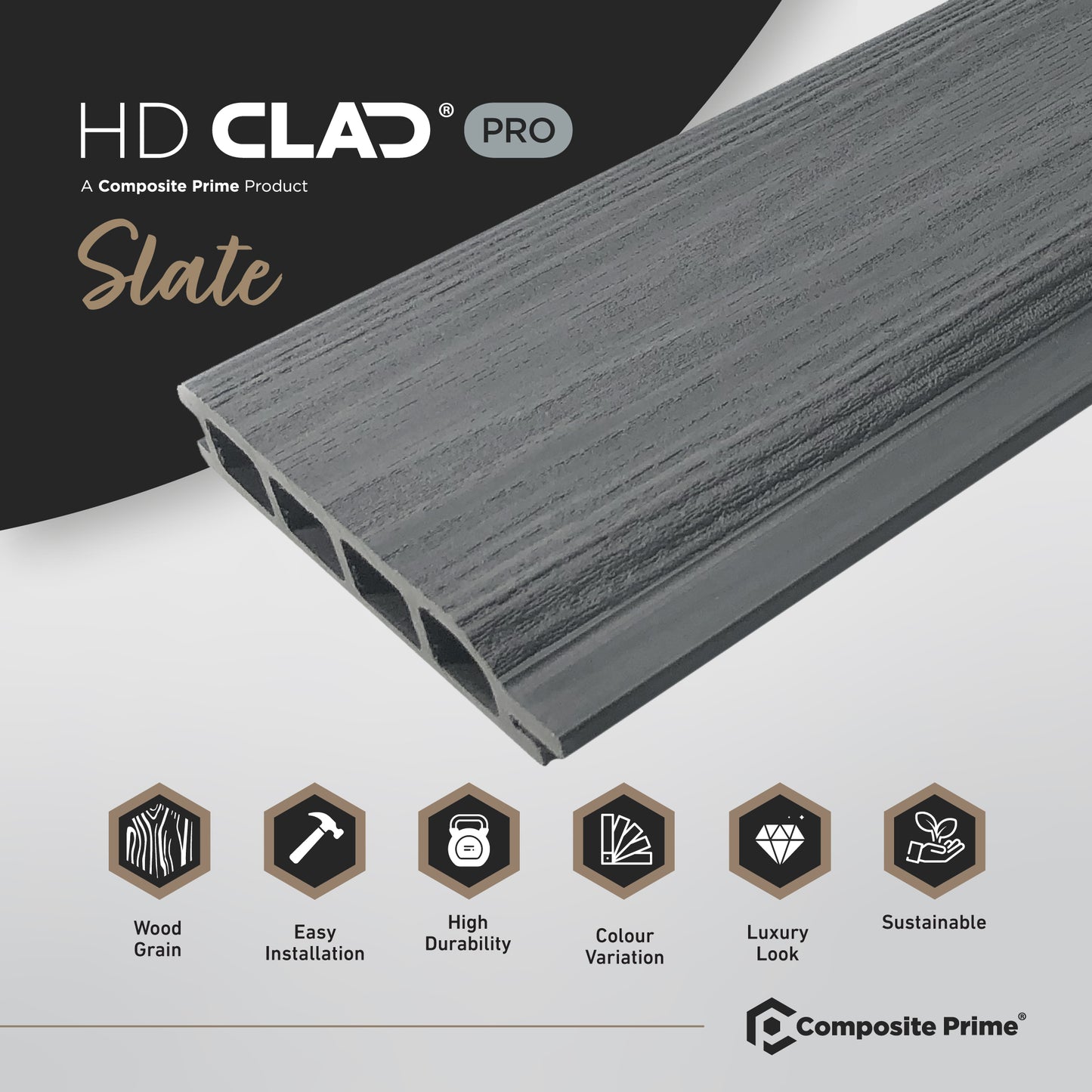 HD Clad Pro Slate Cladding Board - 22x136x3600 (mm) FSC 100%