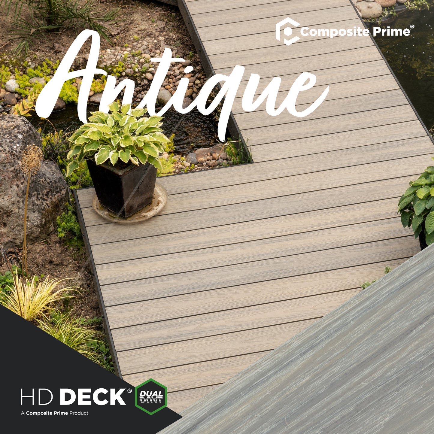 HD Deck Dual Carbon/Antique Deckboard 22.5x143x3600 (mm) FSC 100%
