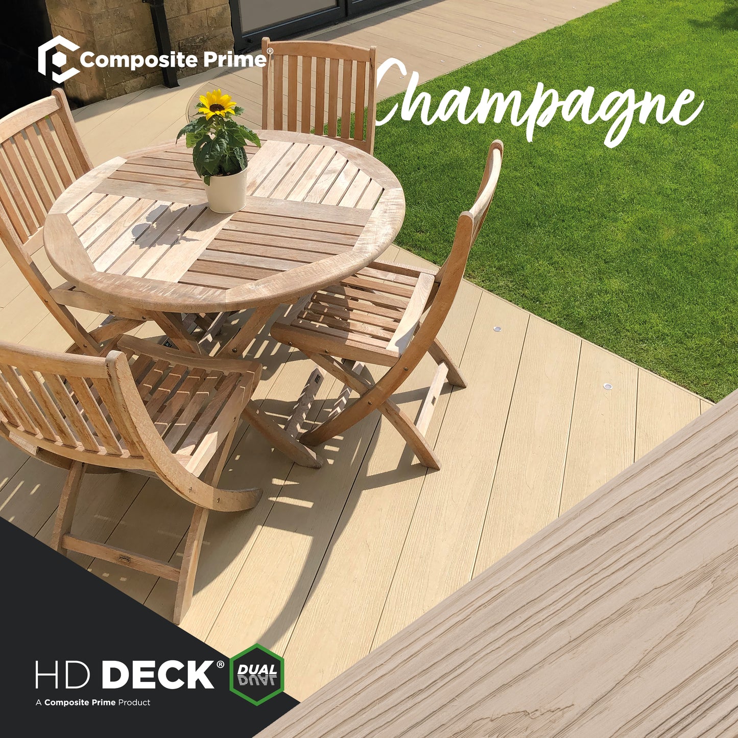 HD Deck Dual Champagne/Oyster Deckboard 22.5x143x3600 (mm) FSC 100%