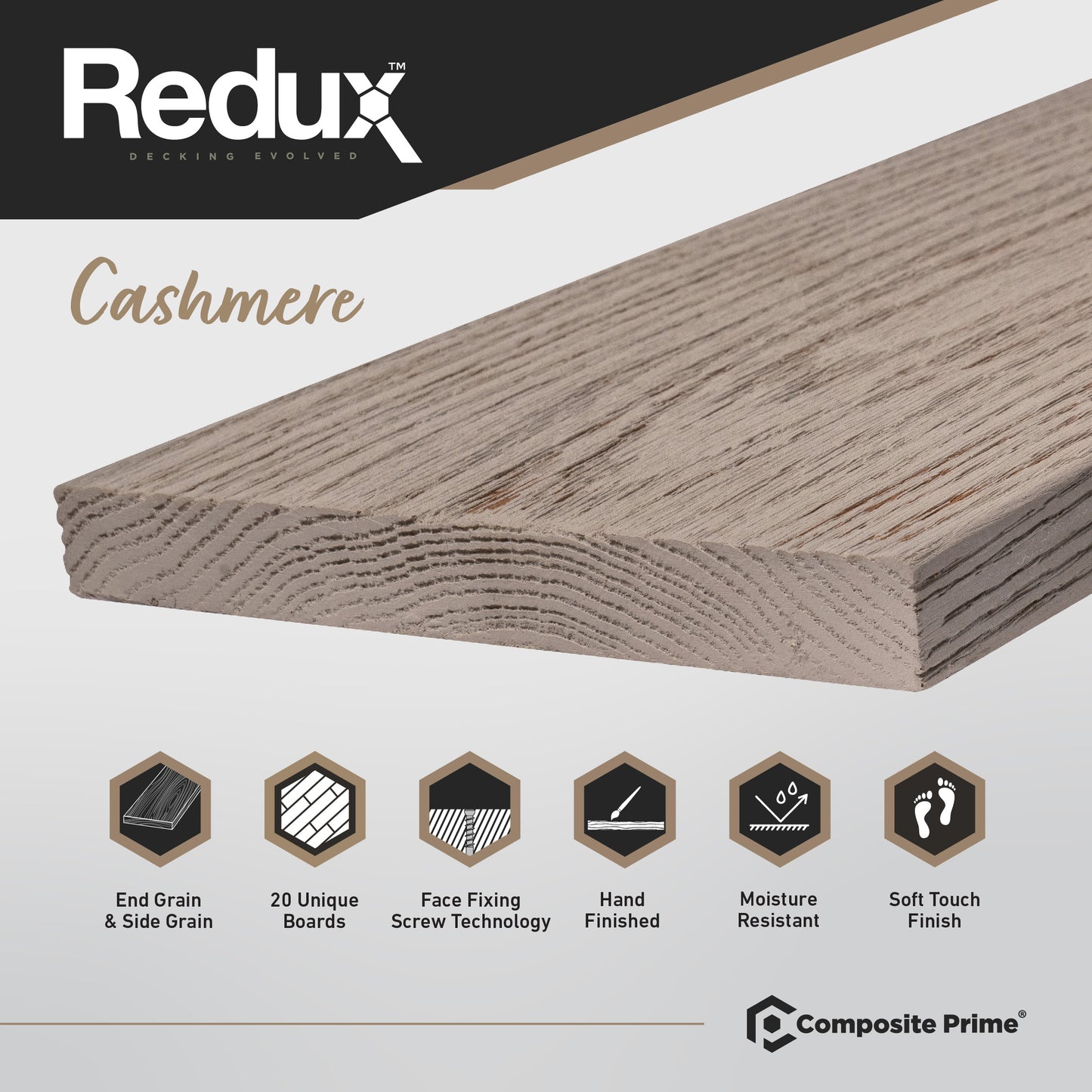 Redux Cashmere Deckboard - 22x176x3600 (mm)