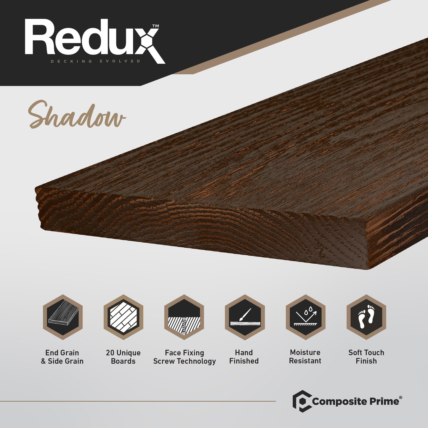 Redux Shadow Deckboard - 22x176x3600 (mm)