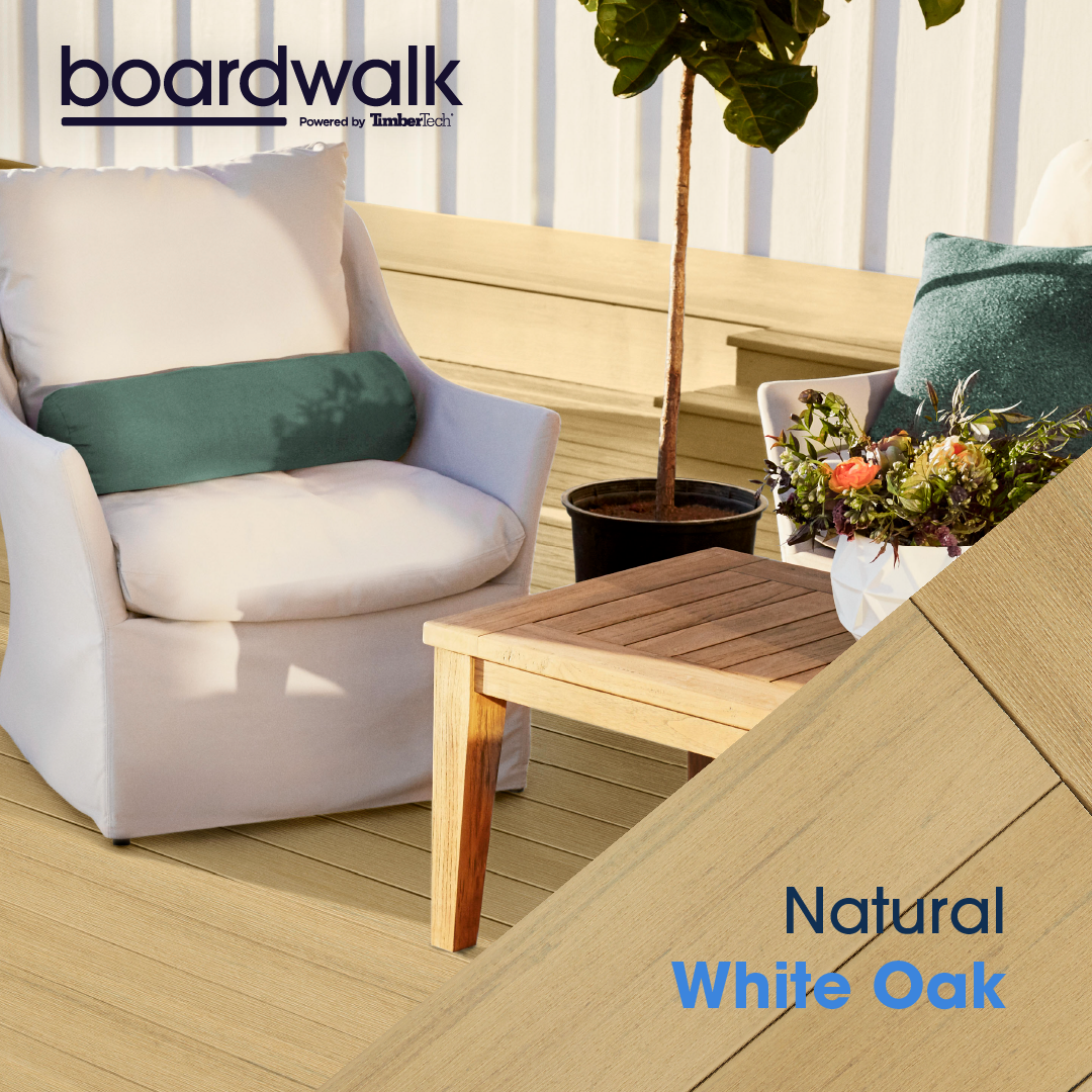 Boardwalk Deck Board - Grooved - 24 X 136 X 4880 (mm) - Natural White Oak
