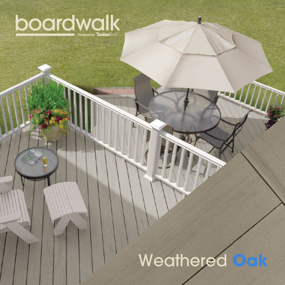 Boardwalk Deck Board - Grooved - 24 X 136 X 4880 (mm) - Weathered Oak
