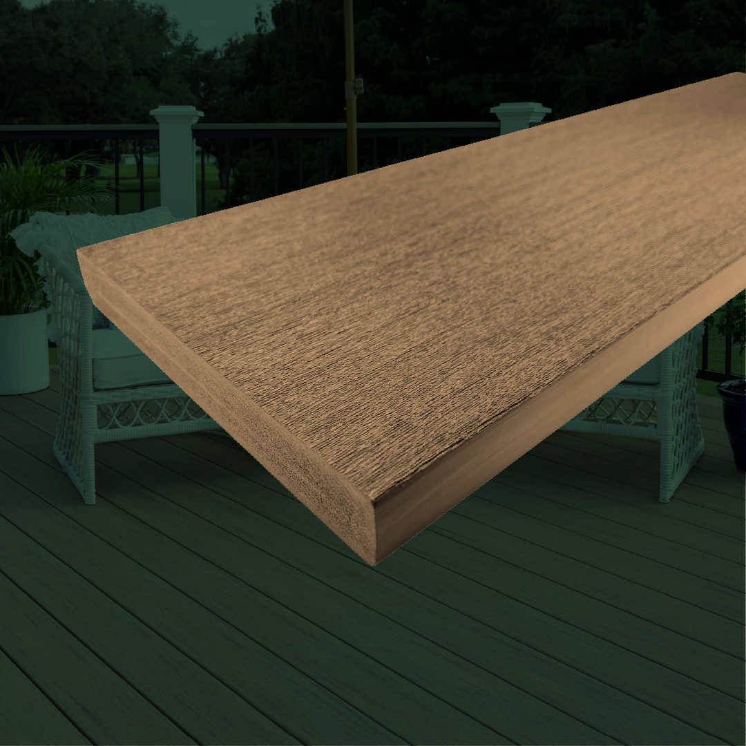 Elements Deck Board - Square Shouldered - 25 X 184 X 4880 (mm) - Weathered Teak