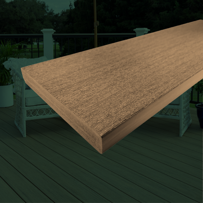 Elements Deck Board - Square Shouldered - 25 X 184 X 4880 (mm) - Weathered Teak