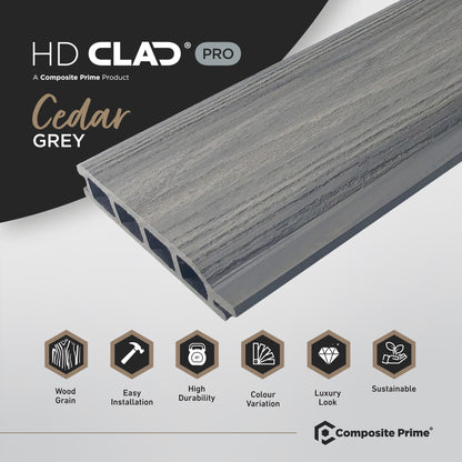 HD Clad Pro Cedar Grey Cladding Board - 22x136x3600 (mm) FSC 100%