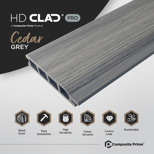 HD Clad Pro Cedar Grey Cladding Board - 22x136x3600 (mm) FSC 100%