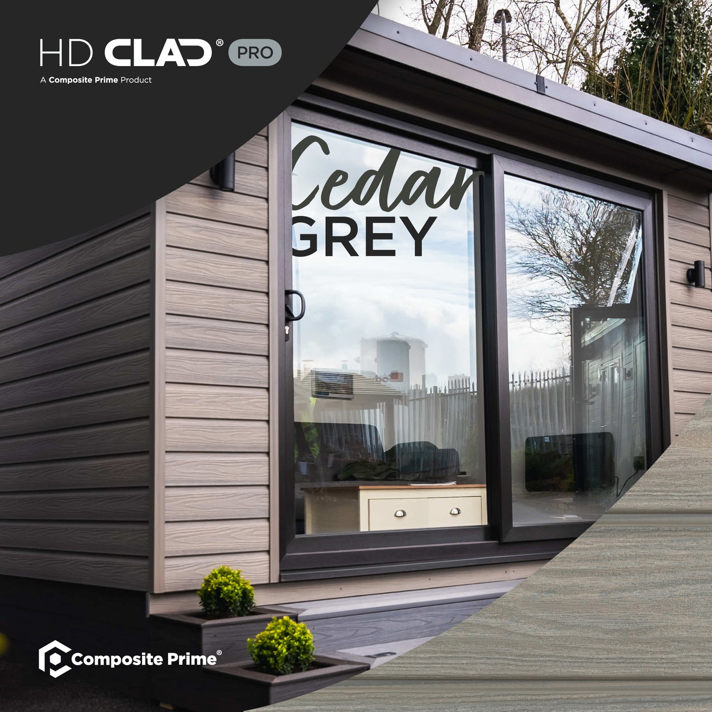 HD Clad Pro Cedar Grey Cladding Board - 22x136x3600 (mm) FSC 100%